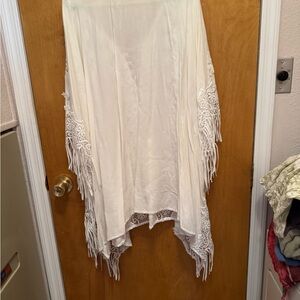 Paparazzi Cream Kimono with Fringe